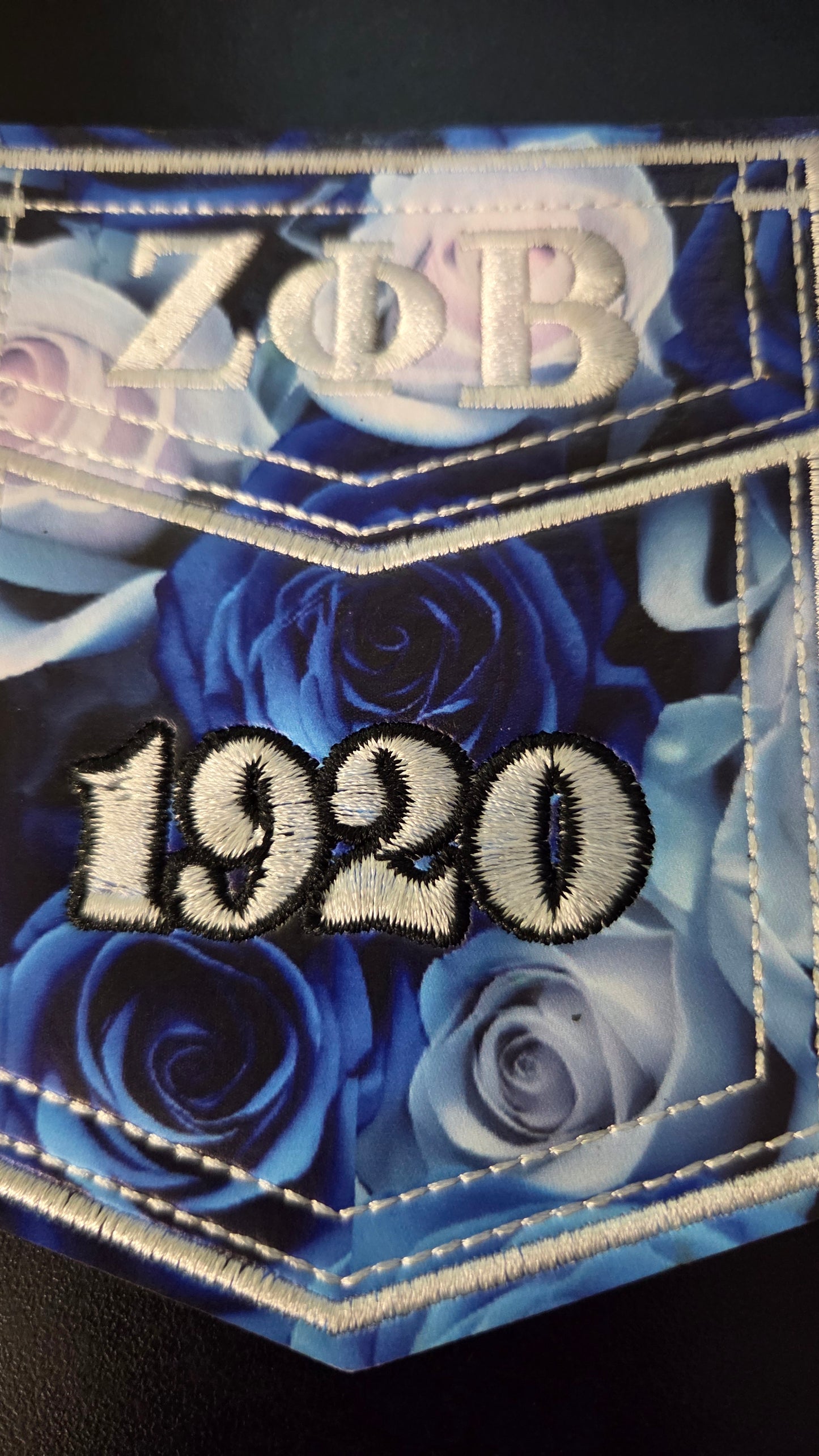 Zeta Phi Beta Vegan Leather Pocket Iron On Patch