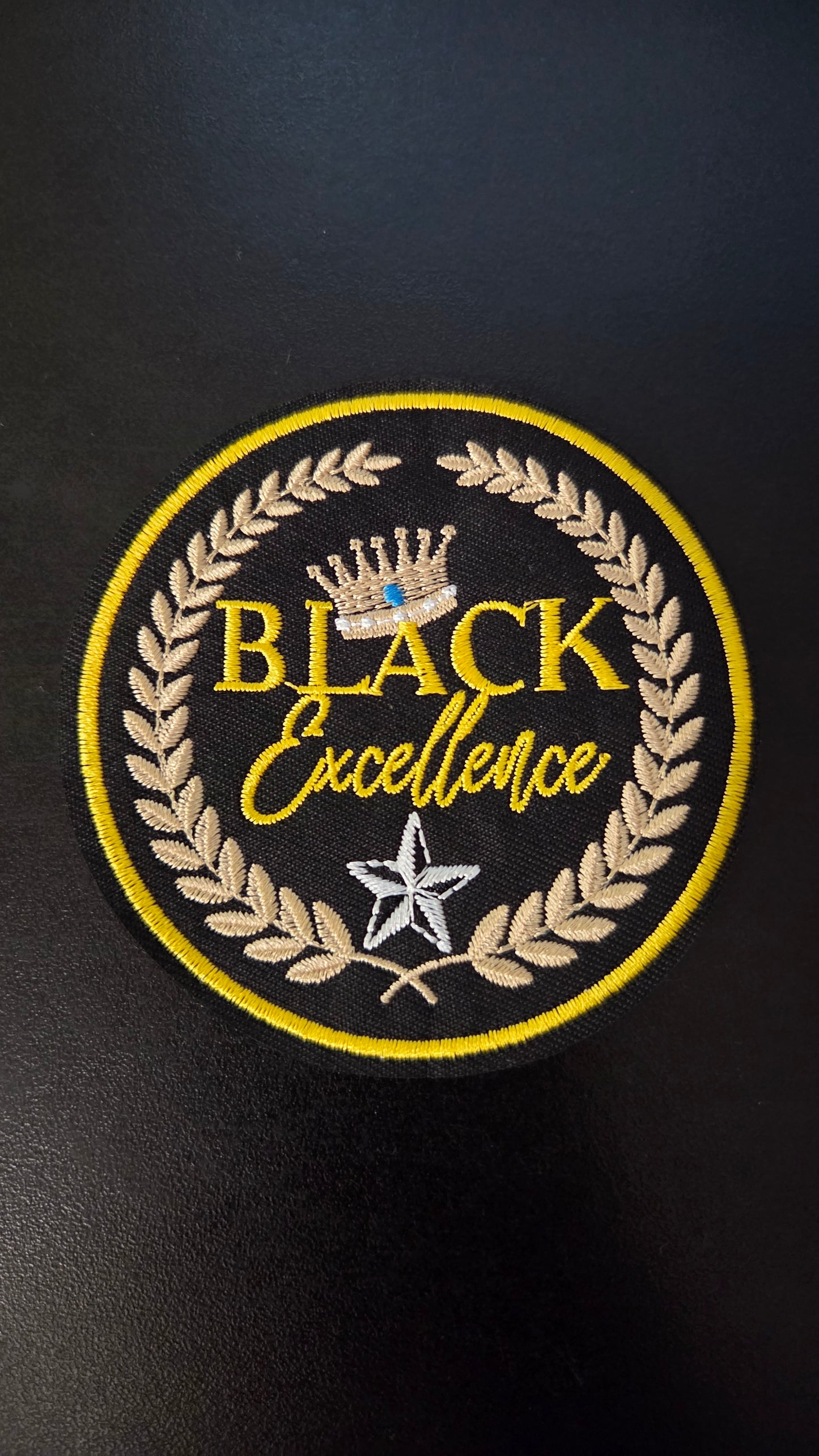 Black Excellence Iron On Patch