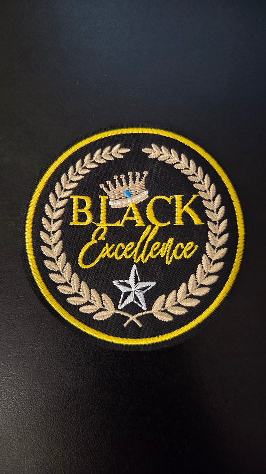 Black Excellence Iron On Patch