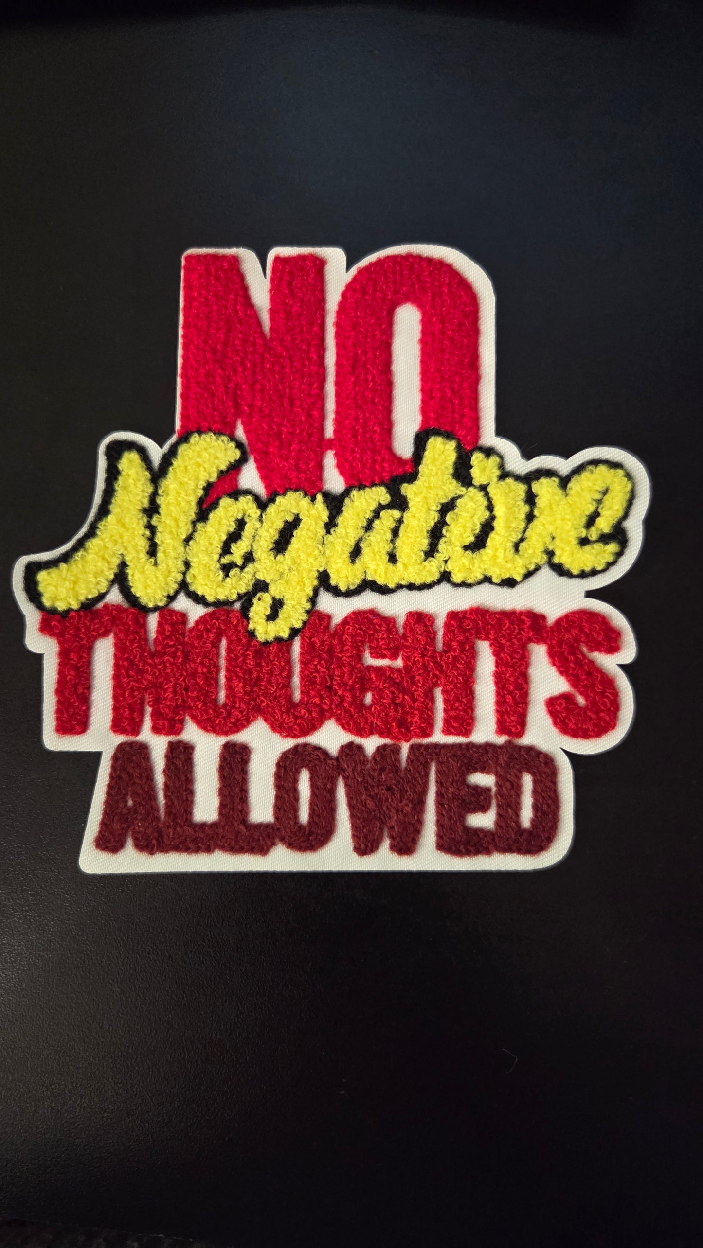 No Negative Thoughts Iron On Patch
