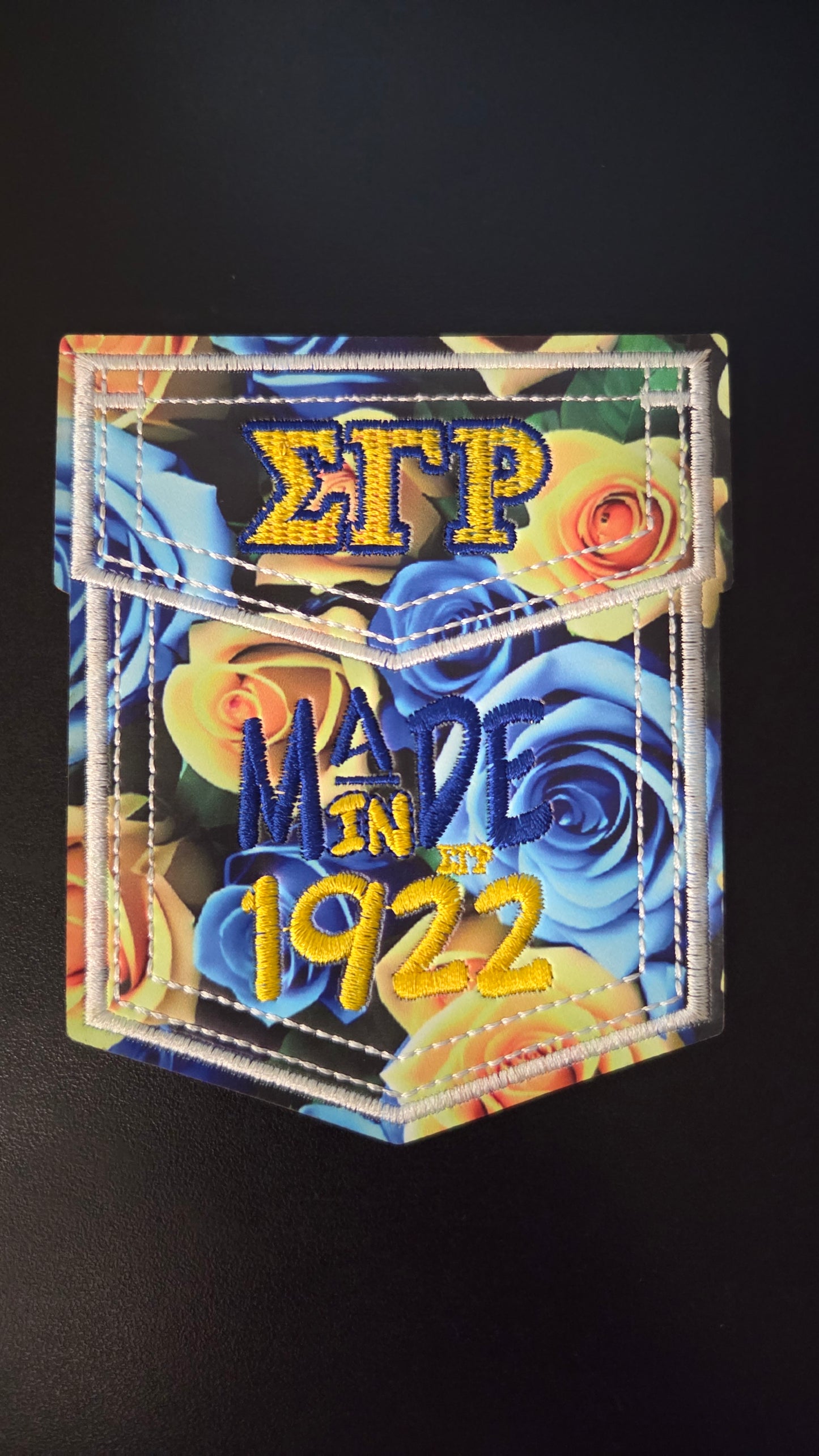 Sigma Gamma Rho Vegan Leather Pocket Iron On Patch