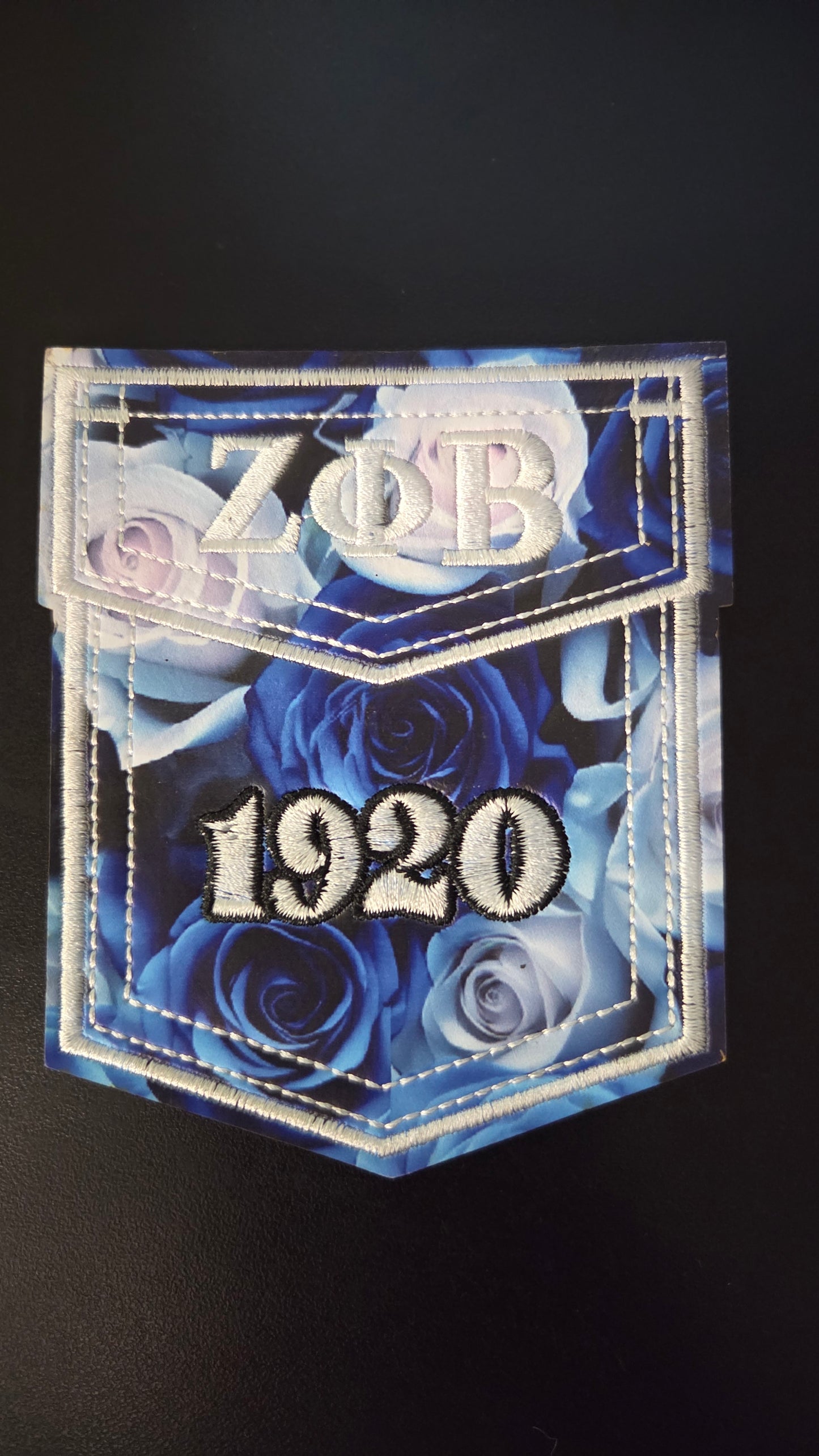 Zeta Phi Beta Vegan Leather Pocket Iron On Patch