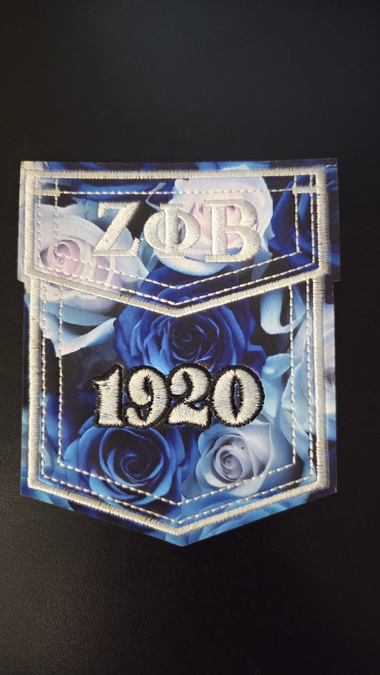 Zeta Phi Beta Vegan Leather Pocket Iron On Patch