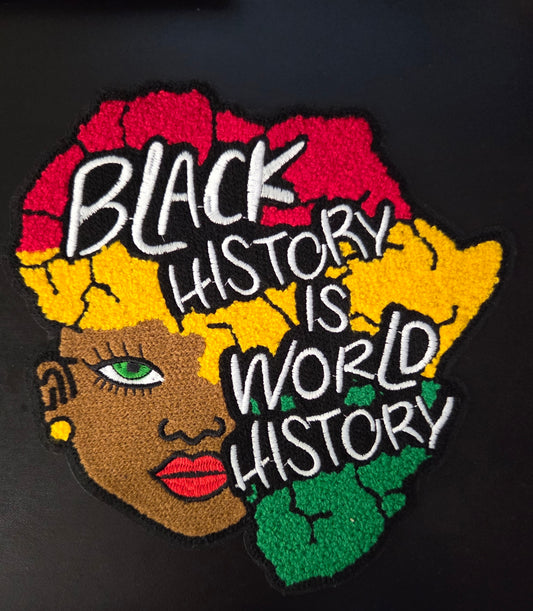 Black History Is World History Iron On Patch