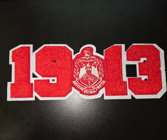 Delta Sigma Theta 1913 Crest Chenille Iron On Patch